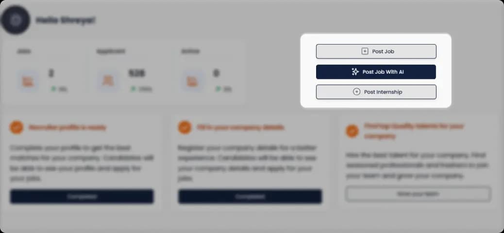 Post job stem image illustrating the job posting process on Hire.Skreels, highlighting AI-driven features for effective recruitment